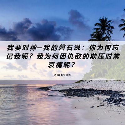 Picture 06 - 诗 篇 42:9 CUVS - 我 要 对 神 ─ 我 的 磐 石 说 ： 你 - Bible Verse Picture