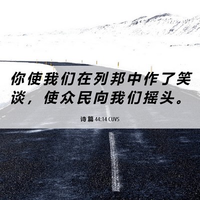 Picture 06 - 诗 篇 44:14 CUVS - 你 使 我 们 在 列 邦 中 作 了 笑 谈 - Bible Verse Picture