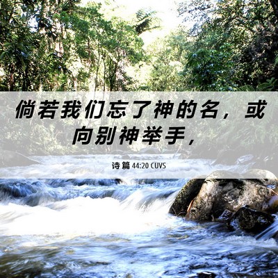 Picture 06 - 诗 篇 44:20 CUVS - 倘 若 我 们 忘 了 神 的 名 ， 或 向 - Bible Verse Picture