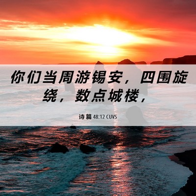 Picture 06 - 诗 篇 48:12 CUVS - 你 们 当 周 游 锡 安 ， 四 围 旋 绕 - Bible Verse Picture