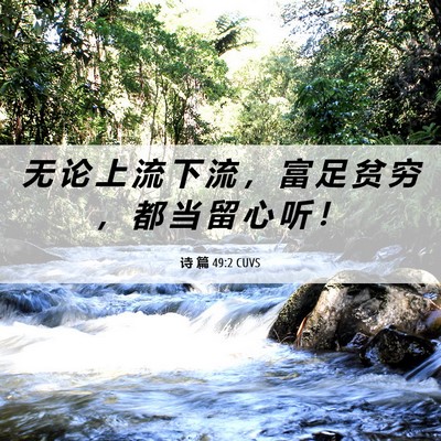 Picture 06 - 诗 篇 49:2 CUVS - 无 论 上 流 下 流 ， 富 足 贫 穷 ， - Bible Verse Picture