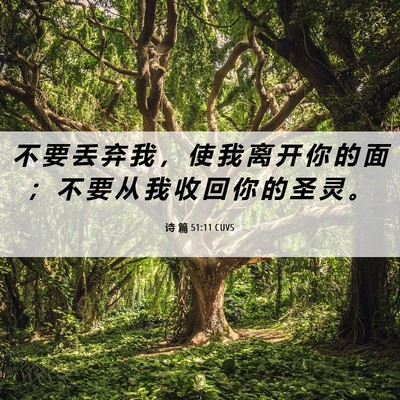 Picture 06 - 诗 篇 51:11 CUVS - 不 要 丢 弃 我 ， 使 我 离 开 你 的 - Bible Verse Picture