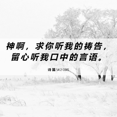 Picture 06 - 诗 篇 54:2 CUVS - 神 啊 ， 求 你 听 我 的 祷 告 ， 留 - Bible Verse Picture