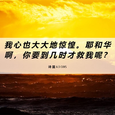 Picture 06 - 诗 篇 6:3 CUVS - 我 心 也 大 大 地 惊 惶 。 耶 和 华 - Bible Verse Picture
