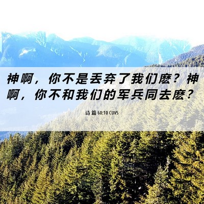 Picture 06 - 诗 篇 60:10 CUVS - 神 啊 ， 你 不 是 丢 弃 了 我 们 麽 - Bible Verse Picture