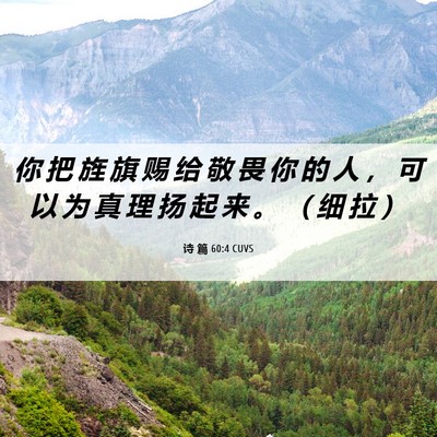 Picture 06 - 诗 篇 60:4 CUVS - 你 把 旌 旗 赐 给 敬 畏 你 的 人 ， - Bible Verse Picture