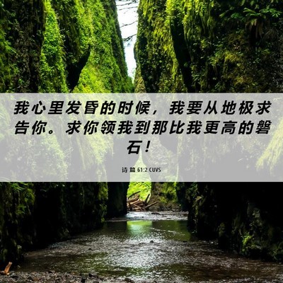 Picture 06 - 诗 篇 61:2 CUVS - 我 心 里 发 昏 的 时 候 ， 我 要 从 - Bible Verse Picture