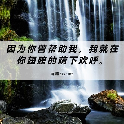 Picture 06 - 诗 篇 63:7 CUVS - 因 为 你 曾 帮 助 我 ， 我 就 在 你 - Bible Verse Picture