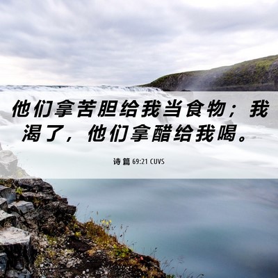 Picture 06 - 诗 篇 69:21 CUVS - 他 们 拿 苦 胆 给 我 当 食 物 ； 我 - Bible Verse Picture