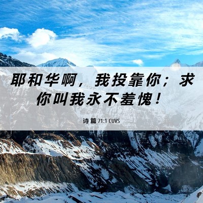 Picture 06 - 诗 篇 71:1 CUVS - 耶 和 华 啊 ， 我 投 靠 你 ； 求 你 - Bible Verse Picture