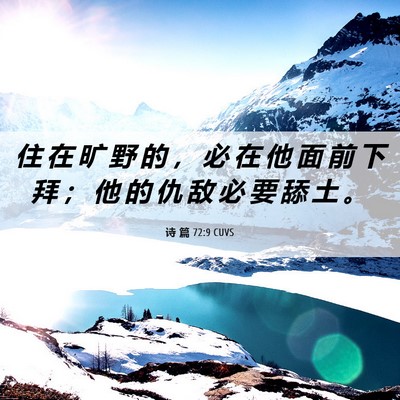 Picture 06 - 诗 篇 72:9 CUVS - 住 在 旷 野 的 ， 必 在 他 面 前 下 - Bible Verse Picture