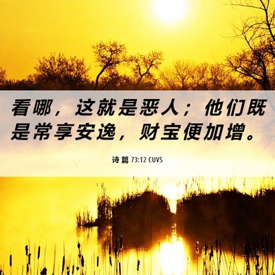 Picture 06 - 诗 篇 73:12 CUVS - 看 哪 ， 这 就 是 恶 人 ； 他 们 既 - Bible Verse Picture