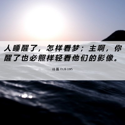 Picture 06 - 诗 篇 73:20 CUVS - 人 睡 醒 了 ， 怎 样 看 梦 ； 主 啊 - Bible Verse Picture