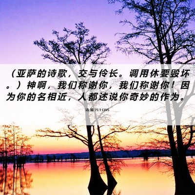Picture 06 - 诗 篇 75:1 CUVS - （ 亚 萨 的 诗 歌 ， 交 与 伶 长 。 - Bible Verse Picture
