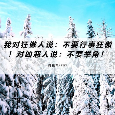 Picture 06 - 诗 篇 75:4 CUVS - 我 对 狂 傲 人 说 ： 不 要 行 事 狂 - Bible Verse Picture