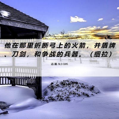Picture 06 - 诗 篇 76:3 CUVS - 他 在 那 里 折 断 弓 上 的 火 箭 ， - Bible Verse Picture