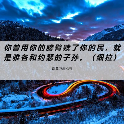 Picture 06 - 诗 篇 77:15 CUVS - 你 曾 用 你 的 膀 臂 赎 了 你 的 民 - Bible Verse Picture