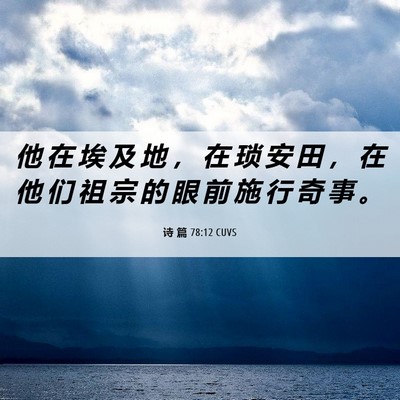 Picture 06 - 诗 篇 78:12 CUVS - 他 在 埃 及 地 ， 在 琐 安 田 ， 在 - Bible Verse Picture