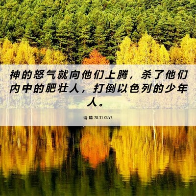 Picture 06 - 诗 篇 78:31 CUVS - 神 的 怒 气 就 向 他 们 上 腾 ， 杀 - Bible Verse Picture