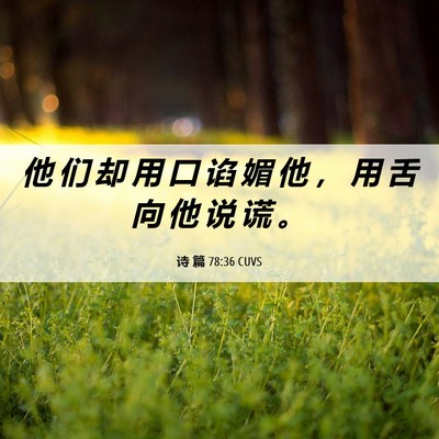 Picture 06 - 诗 篇 78:36 CUVS - 他 们 却 用 口 谄 媚 他 ， 用 舌 向 - Bible Verse Picture