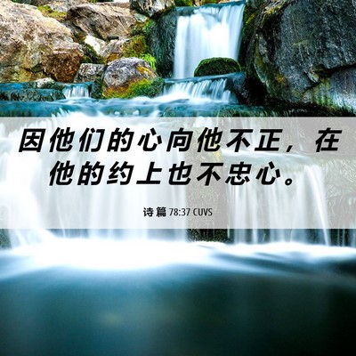 Picture 06 - 诗 篇 78:37 CUVS - 因 他 们 的 心 向 他 不 正 ， 在 他 - Bible Verse Picture