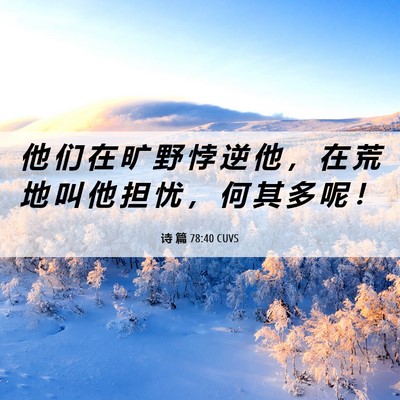 Picture 06 - 诗 篇 78:40 CUVS - 他 们 在 旷 野 悖 逆 他 ， 在 荒 地 - Bible Verse Picture