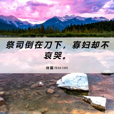 Picture 06 - 诗 篇 78:64 CUVS - 祭 司 倒 在 刀 下 ， 寡 妇 却 不 哀 - Bible Verse Picture