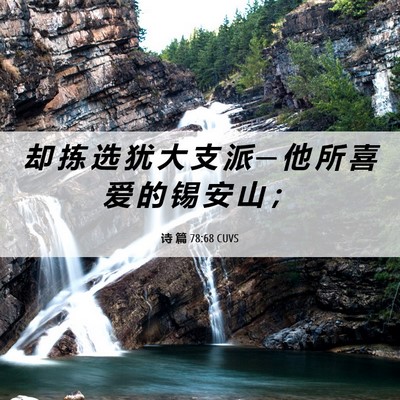 Picture 06 - 诗 篇 78:68 CUVS - 却 拣 选 犹 大 支 派 ─ 他 所 喜 爱 - Bible Verse Picture