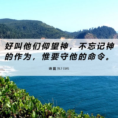 Picture 06 - 诗 篇 78:7 CUVS - 好 叫 他 们 仰 望 神 ， 不 忘 记 神 - Bible Verse Picture