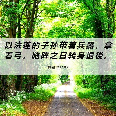 Picture 06 - 诗 篇 78:9 CUVS - 以 法 莲 的 子 孙 带 着 兵 器 ， 拿 - Bible Verse Picture