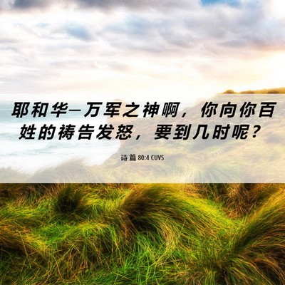 Picture 06 - 诗 篇 80:4 CUVS - 耶 和 华 ─ 万 军 之 神 啊 ， 你 向 - Bible Verse Picture