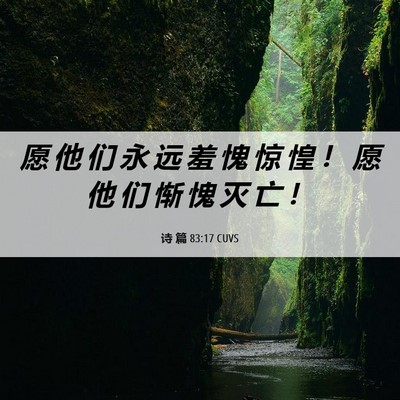 Picture 06 - 诗 篇 83:17 CUVS - 愿 他 们 永 远 羞 愧 惊 惶 ！ 愿 他 - Bible Verse Picture
