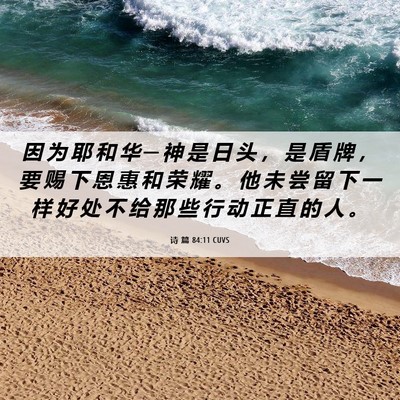 Picture 06 - 诗 篇 84:11 CUVS - 因 为 耶 和 华 ─ 神 是 日 头 ， 是 - Bible Verse Picture