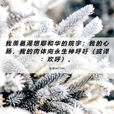 Picture 06 - 诗 篇 84:2 CUVS - 我 羡 慕 渴 想 耶 和 华 的 院 宇 ； - Bible Verse Picture