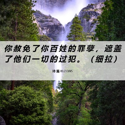 Picture 06 - 诗 篇 85:2 CUVS - 你 赦 免 了 你 百 姓 的 罪 孽 ， 遮 - Bible Verse Picture