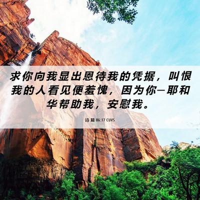 Picture 06 - 诗 篇 86:17 CUVS - 求 你 向 我 显 出 恩 待 我 的 凭 据 - Bible Verse Picture