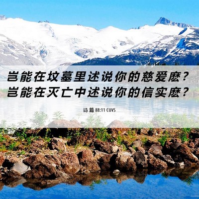 Picture 06 - 诗 篇 88:11 CUVS - 岂 能 在 坟 墓 里 述 说 你 的 慈 爱 - Bible Verse Picture