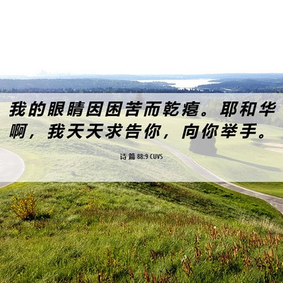 Picture 06 - 诗 篇 88:9 CUVS - 我 的 眼 睛 因 困 苦 而 乾 瘪 。 耶 - Bible Verse Picture