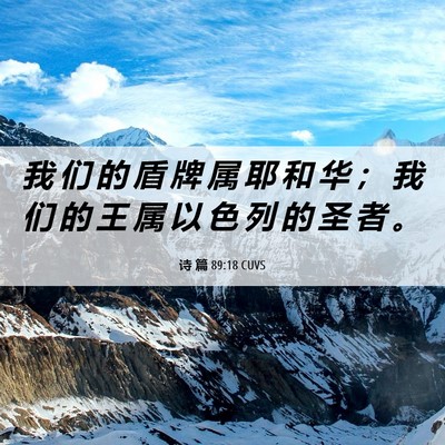 Picture 06 - 诗 篇 89:18 CUVS - 我 们 的 盾 牌 属 耶 和 华 ； 我 们 - Bible Verse Picture