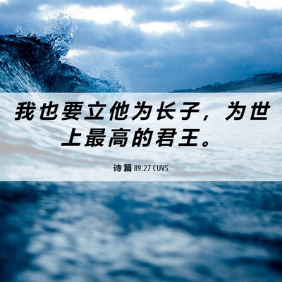Picture 06 - 诗 篇 89:27 CUVS - 我 也 要 立 他 为 长 子 ， 为 世 上 - Bible Verse Picture