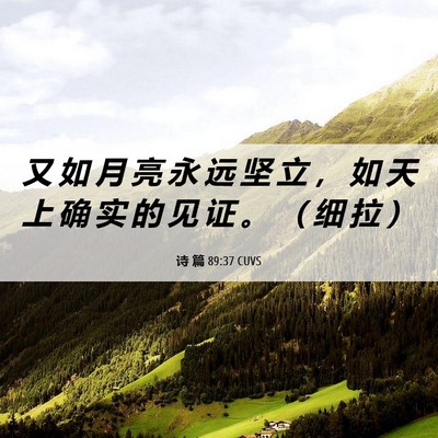 Picture 06 - 诗 篇 89:37 CUVS - 又 如 月 亮 永 远 坚 立 ， 如 天 上 - Bible Verse Picture