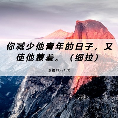 Picture 06 - 诗 篇 89:45 CUVS - 你 减 少 他 青 年 的 日 子 ， 又 使 - Bible Verse Picture