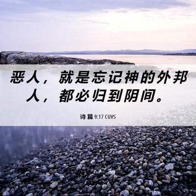 Picture 06 - 诗 篇 9:17 CUVS - 恶 人 ， 就 是 忘 记 神 的 外 邦 人 - Bible Verse Picture