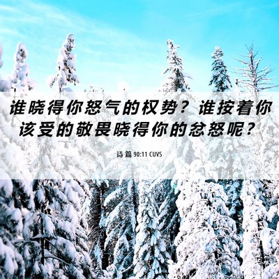 Picture 06 - 诗 篇 90:11 CUVS - 谁 晓 得 你 怒 气 的 权 势 ？ 谁 按 - Bible Verse Picture
