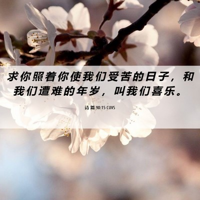 Picture 06 - 诗 篇 90:15 CUVS - 求 你 照 着 你 使 我 们 受 苦 的 日 - Bible Verse Picture
