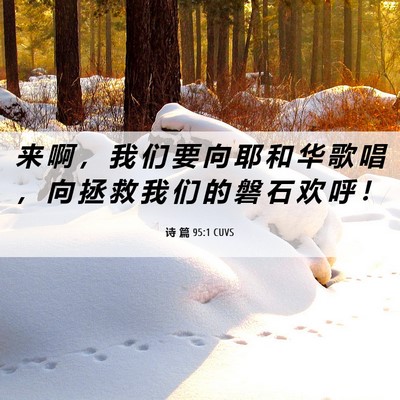 Picture 06 - 诗 篇 95:1 CUVS - 来 啊 ， 我 们 要 向 耶 和 华 歌 唱 - Bible Verse Picture