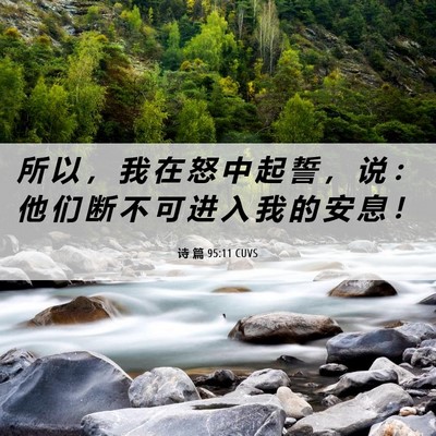 Picture 06 - 诗 篇 95:11 CUVS - 所 以 ， 我 在 怒 中 起 誓 ， 说 ： - Bible Verse Picture