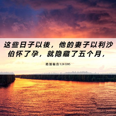 Picture 06 - 路 加 福 音 1:24 CUVS - 这 些 日 子 以 後 ， 他 的 妻 子 以 - Bible Verse Picture