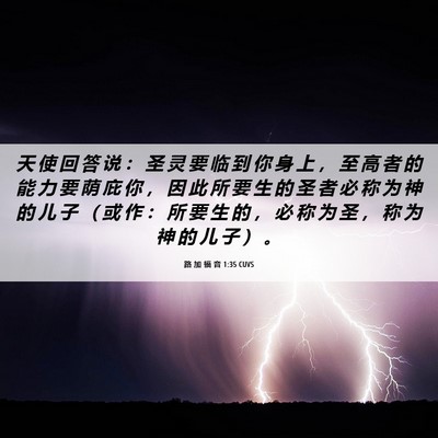 Picture 06 - 路 加 福 音 1:35 CUVS - 天 使 回 答 说 ： 圣 灵 要 临 到 你 - Bible Verse Picture