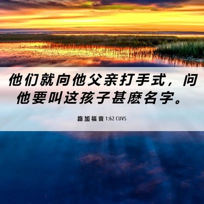 Picture 06 - 路 加 福 音 1:62 CUVS - 他 们 就 向 他 父 亲 打 手 式 ， 问 - Bible Verse Picture